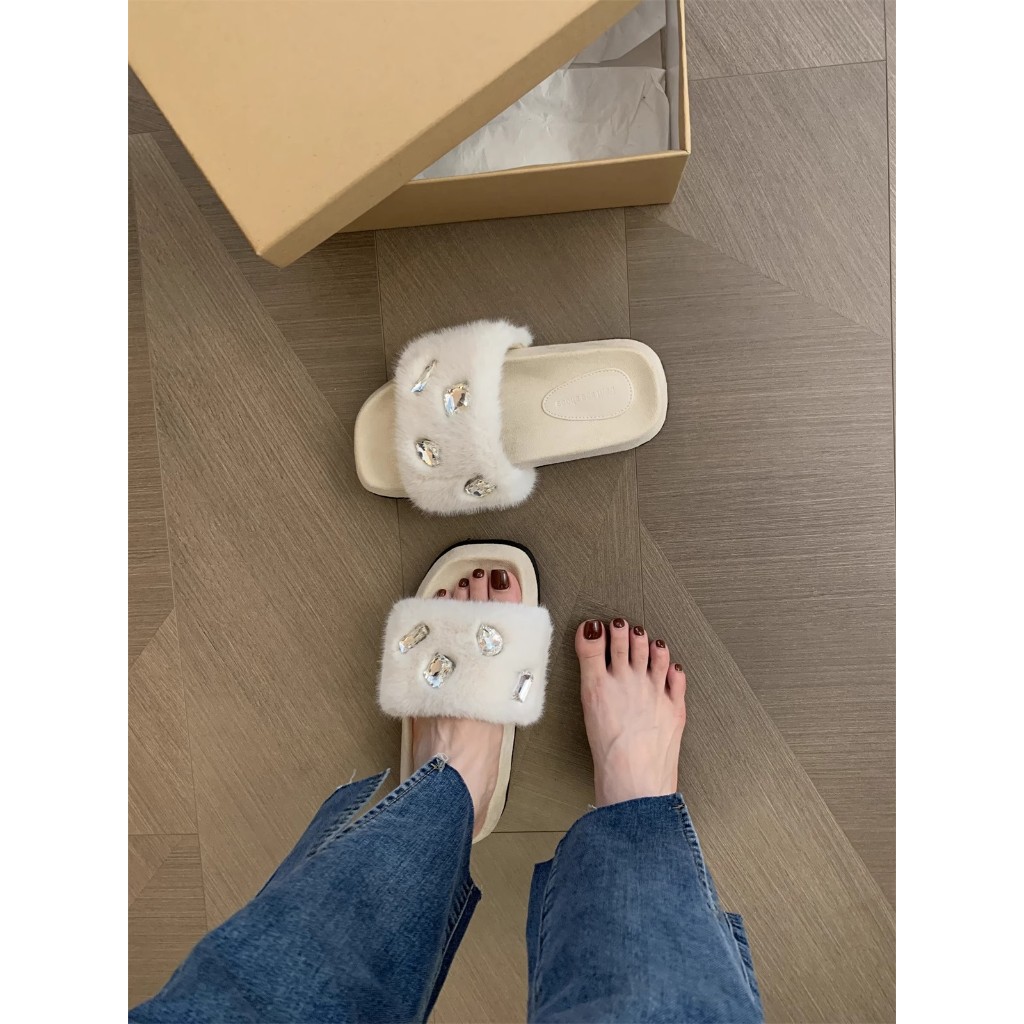 Dép Bông Đế Dày Tăng Chiều Cao Thiết Kế Mới Thời Trang 2023 Dành Cho Nữ