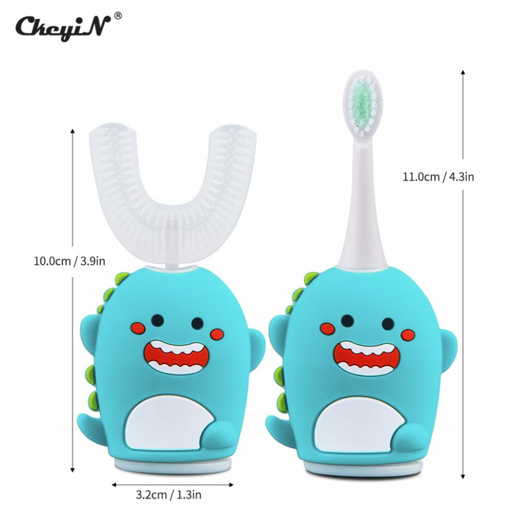 Bàn chải đánh răng điện CkeyiN Sonic Bàn chải đánh răng hình chữ U bằng silicon tự động dành cho trẻ em Bàn chải đánh răng hình chữ U 360°