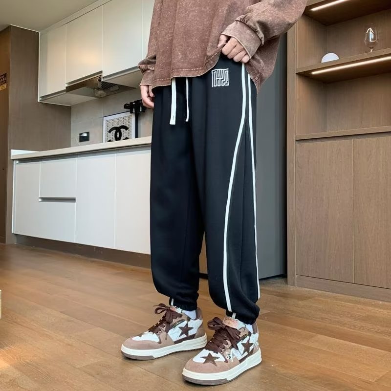 Quần Dài Dáng Rộng Màu Xám Phong Cách hip hop Đường Phố Thời Trang Thu Đông 2023