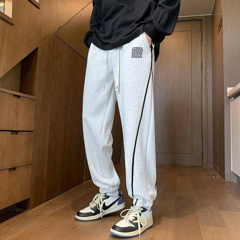 Quần Dài Dáng Rộng Màu Xám Phong Cách hip hop Đường Phố Thời Trang Thu Đông 2023