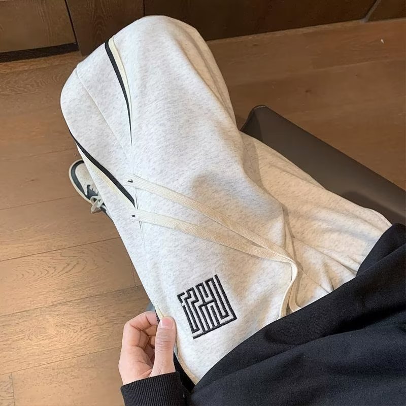 Quần Dài Dáng Rộng Màu Xám Phong Cách hip hop Đường Phố Thời Trang Thu Đông 2023