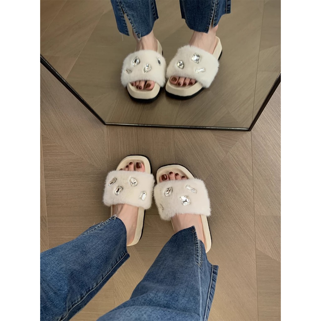 Dép Bông Đế Dày Tăng Chiều Cao Thiết Kế Mới Thời Trang 2023 Dành Cho Nữ