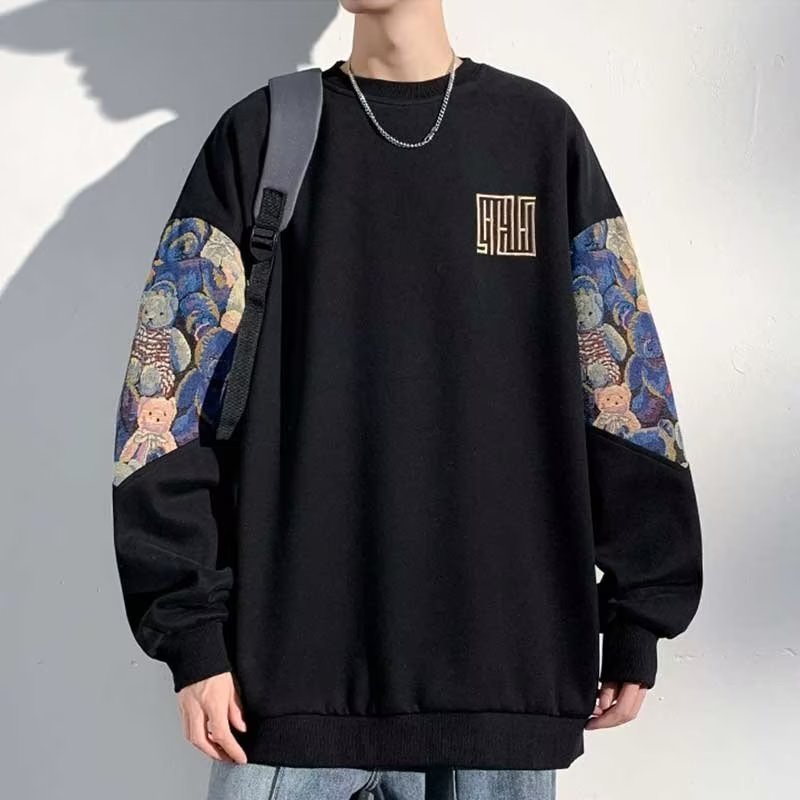 Áo Sweater Thêu Họa Tiết Phong Cách Trung Hoa Size m-3xl Với 2 Màu Tùy Chọn