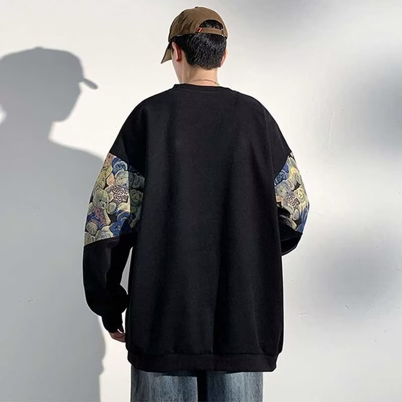 Áo Sweater Thêu Họa Tiết Phong Cách Trung Hoa Size m-3xl Với 2 Màu Tùy Chọn