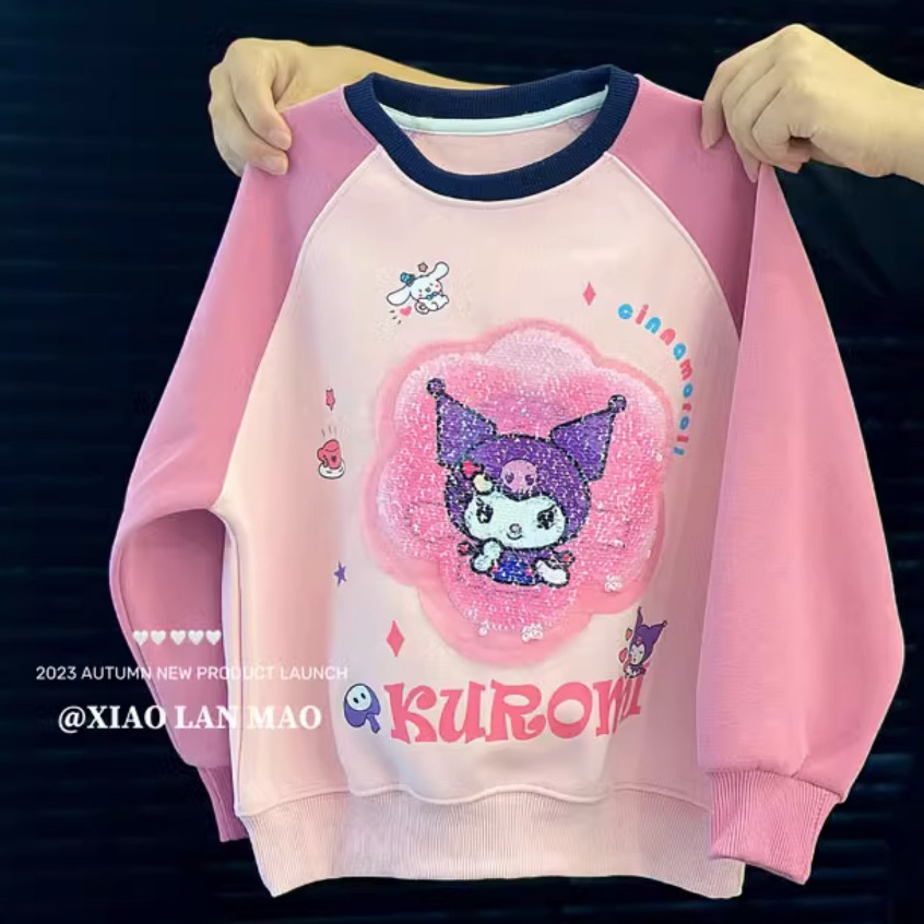 Dễ Thương Áo Hoodie In Hình kuromi cinnamoroll Đáng Yêu Cho Bé Gái