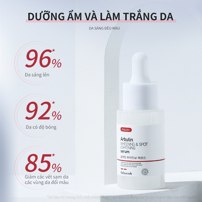 Combo DELEVENTH serum arbutin/dưỡng trắng da/giảm mụn tàn nhang 37ml/chống nắng SPF 50+ PA+++ chống nước kiềm dầu 50g