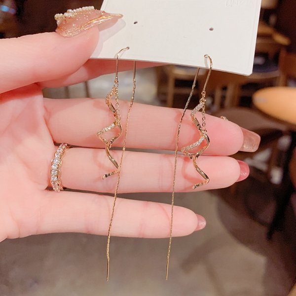 Bông Tai Mạ Bạc 925 Đính Đá Thời Trang Cho Nữ