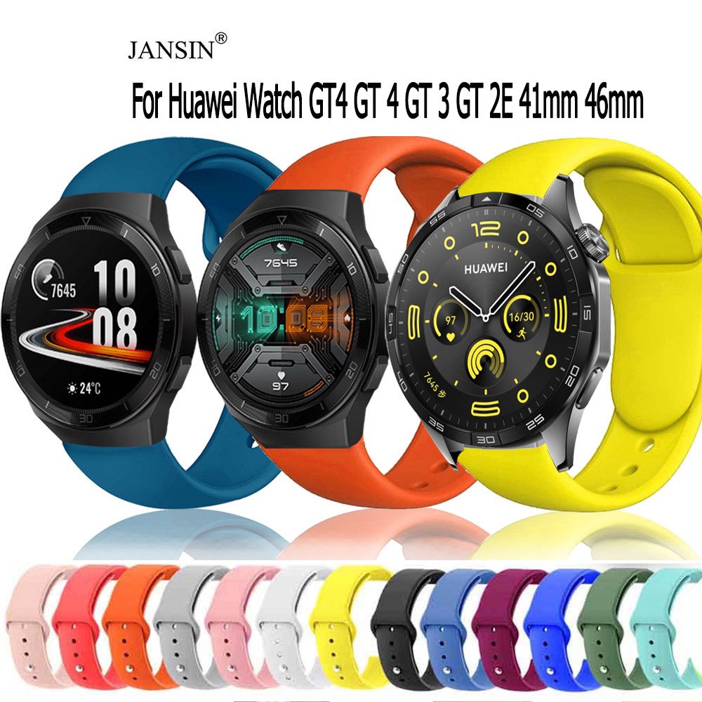 Jansin Dây đeo silicon chống nước cho đồng hồ thông minh Huawei Watch GT4 GT 4 GT 3 GT 2E 41mm 46mm
