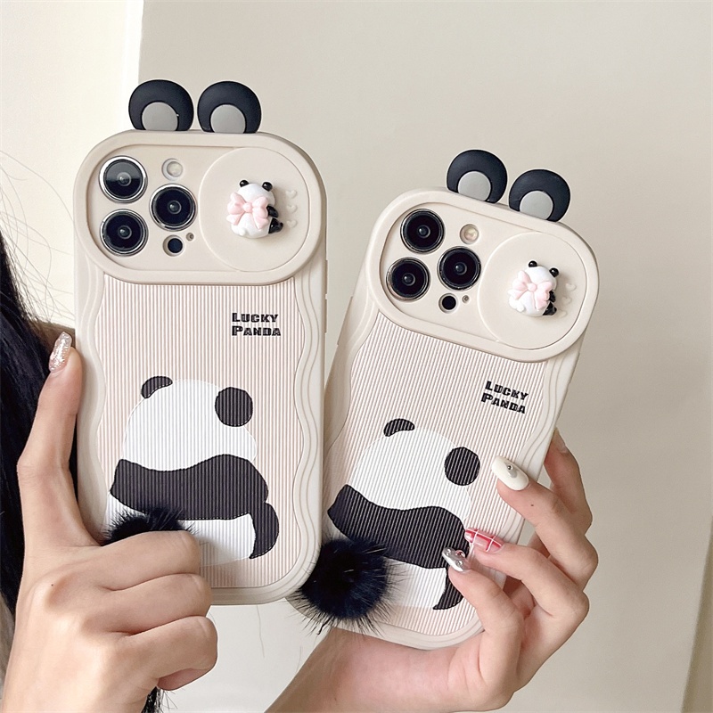 Bao Da Điện Thoại pu Họa Tiết Gấu Trúc Cho iphone 15 pro max 14 13 12 pro max 12 pro 12 11 Ốp