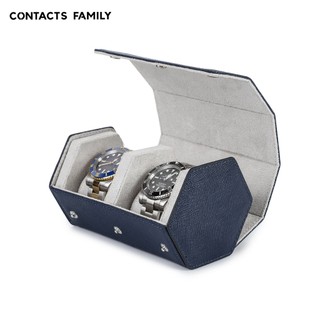 Hộp da đựng đồng hồ CONTACTS FAMILY 2 ngăn dạng cuộn tiện lợi cho du lịch