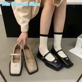 Giày búp bê mũi vuông phong cách vintage cho nữ