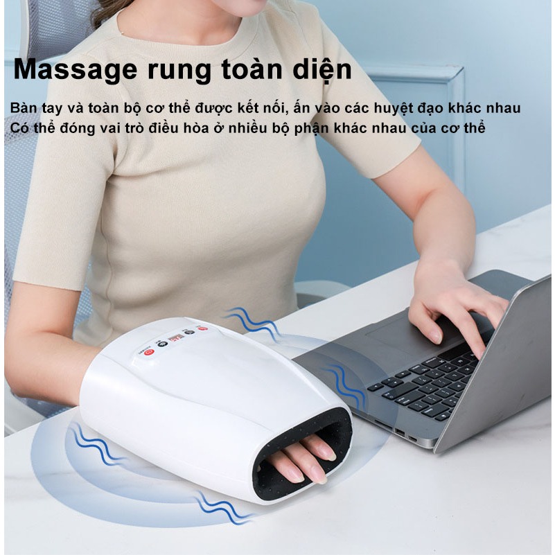 TAIPULING Máy massage tay Máy massage bấm huyệt ngón tay không dây hoạt động bằng áp suất không khí và nén nhiệt