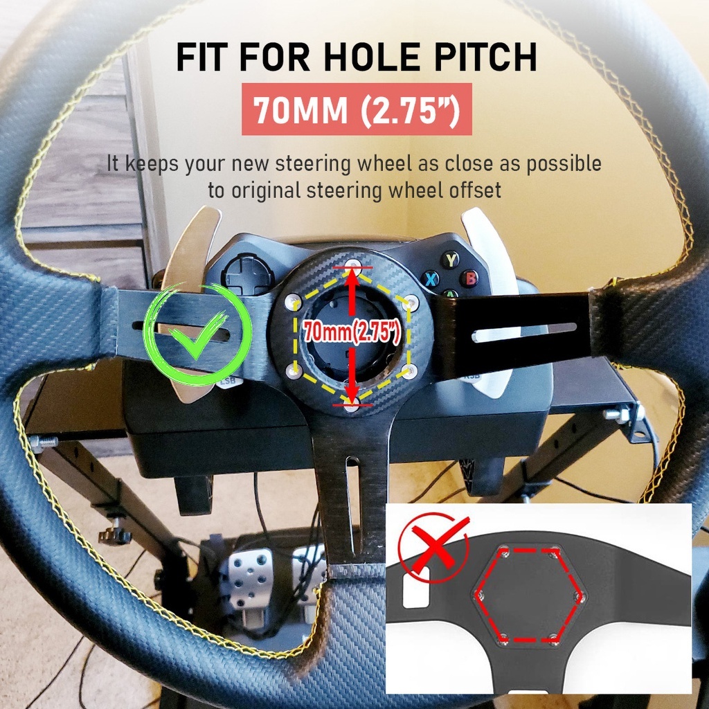 Cnc Vô Lăng Xe Hơi 70mm 13 inch pcd Cho logitech g29 g920 g923