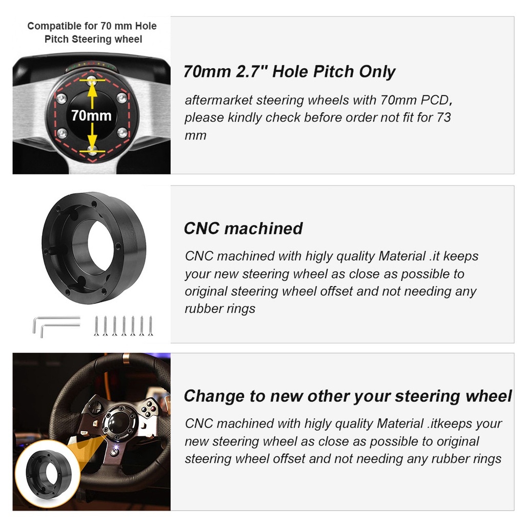 Cnc Vô Lăng Xe Hơi 70mm 13 inch pcd Cho logitech g29 g920 g923