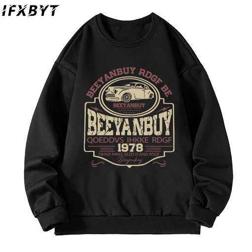 Áo sweater nam IFXBYT áo nỉ tay dài vintage form rộng in hình unisex 100% cotton-N0026