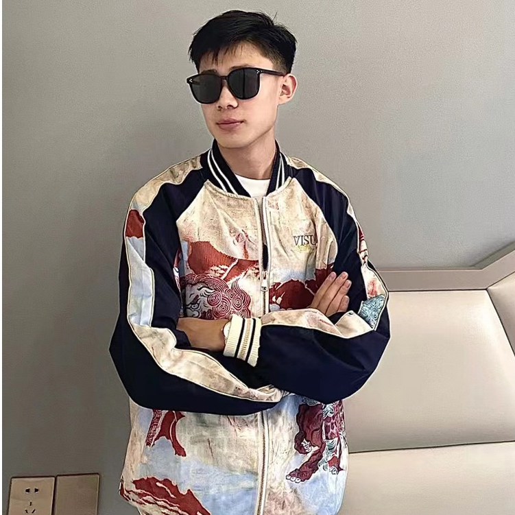 Áo Khoác Bóng Chày Thêu Họa Tiết Phong Cách Trung Hoa Thời Trang Xuân Thu Cho Nam