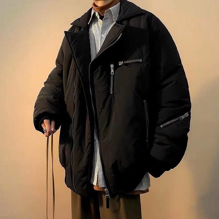 Esea Áo Khoác cotton Dáng Rộng Màu Trơn Phong Cách harajuku Mỹ Đơn Giản Thời Trang Thường Ngày Cho Nam Và Nữ