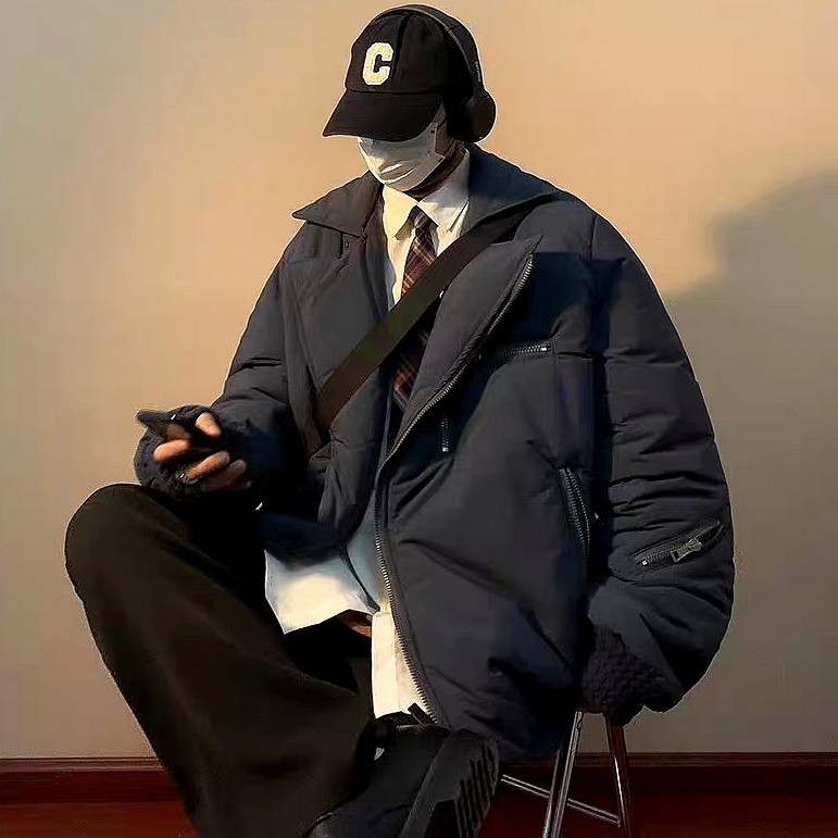 Esea Áo Khoác cotton Dáng Rộng Màu Trơn Phong Cách harajuku Mỹ Đơn Giản Thời Trang Thường Ngày Cho Nam Và Nữ