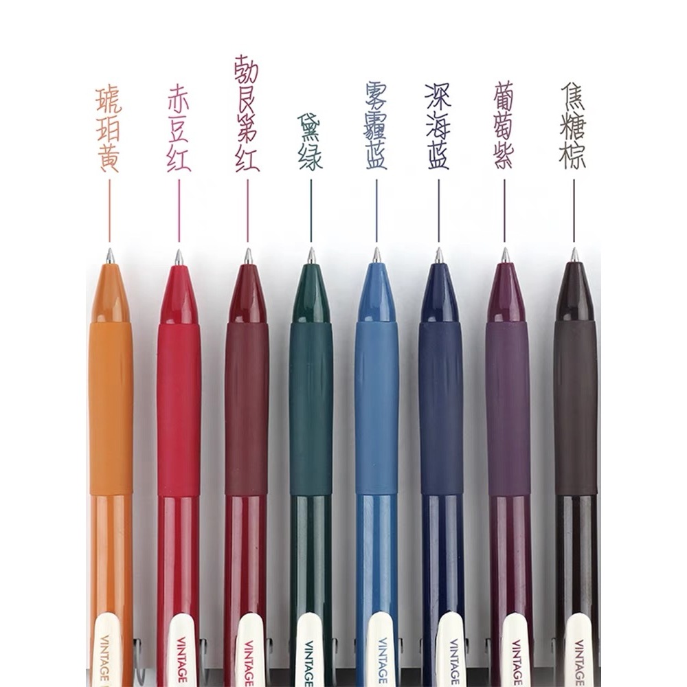 Set 5 Bút gel vintage Light Retro Gel Pen 0.5mm - 10 màu