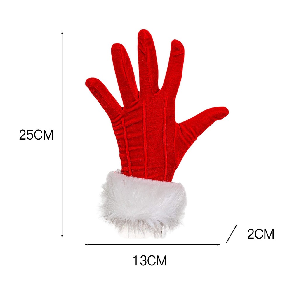 Găng Tay Lông Mềm Hóa Trang Ông Già Noel
