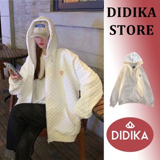 DIDIKA Áo Khoác Cardigan Có Mũ Trùm Phối Khóa Kéo Thời Trang Xuân Hè Cho Nữ
