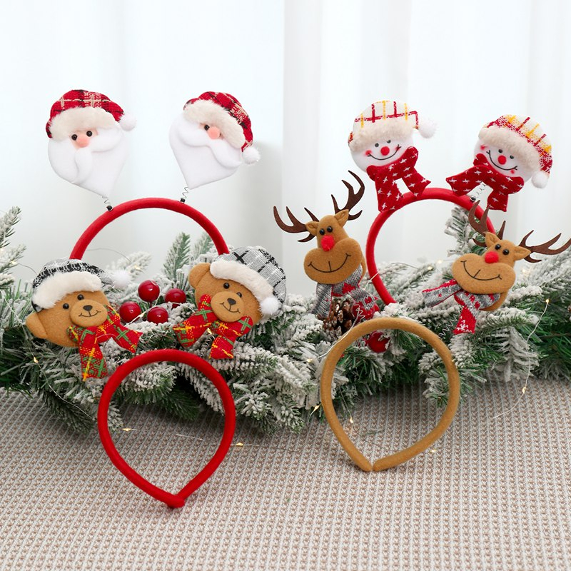 Băng Đô Cài Tóc Hình Sừng Hươu Màu Vàng Trang Trí Giáng Sinh / Làm Quà Tặng Giáng Sinh Cho Bé