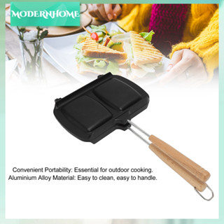 ModernHome Chảo Nướng Bánh Sandwich 2 Mặt Máy Làm Chống Dính Có Tay Cầm Thể Tháo Rời Skillet Cho Bếp Gas Mì Trứng