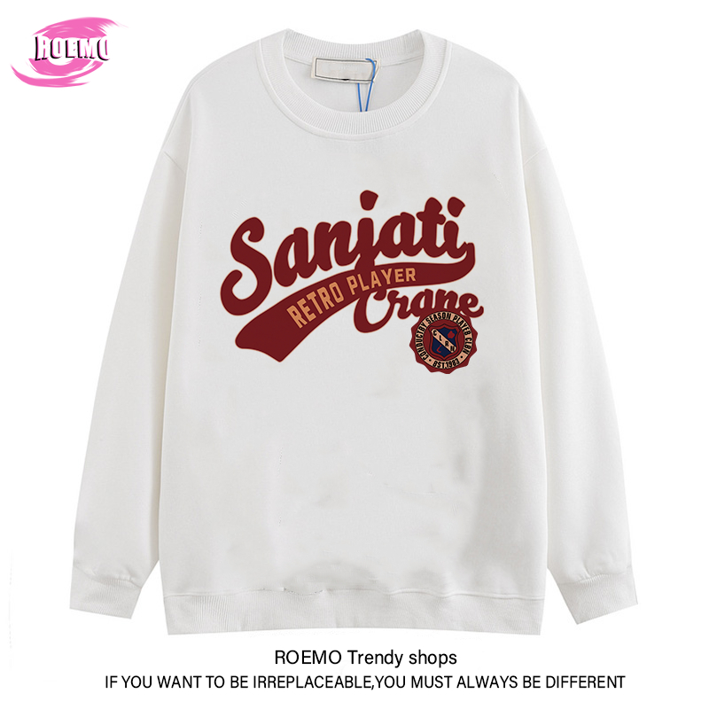 Áo sweater nữ local brand ROEMO Y0115 100% cotton màu xám tiêu dài tay cổ tròn form rộng unisex