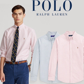POLO Ralph Lauren Áo Sơ Mi Nam Dài Tay Oxford Quay Áo Sơ Mi Sọc Áo Sơ Mi Dài Tay Nam Công Sở Áo Sơ Mi Cơ Bản