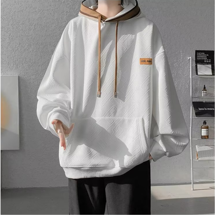 Áo hoodie Dáng Rộng Họa Tiết Kẻ Sọc Đơn Giản Phong Cách hip hop Mỹ Thời Trang Cho Nam Và Nữ