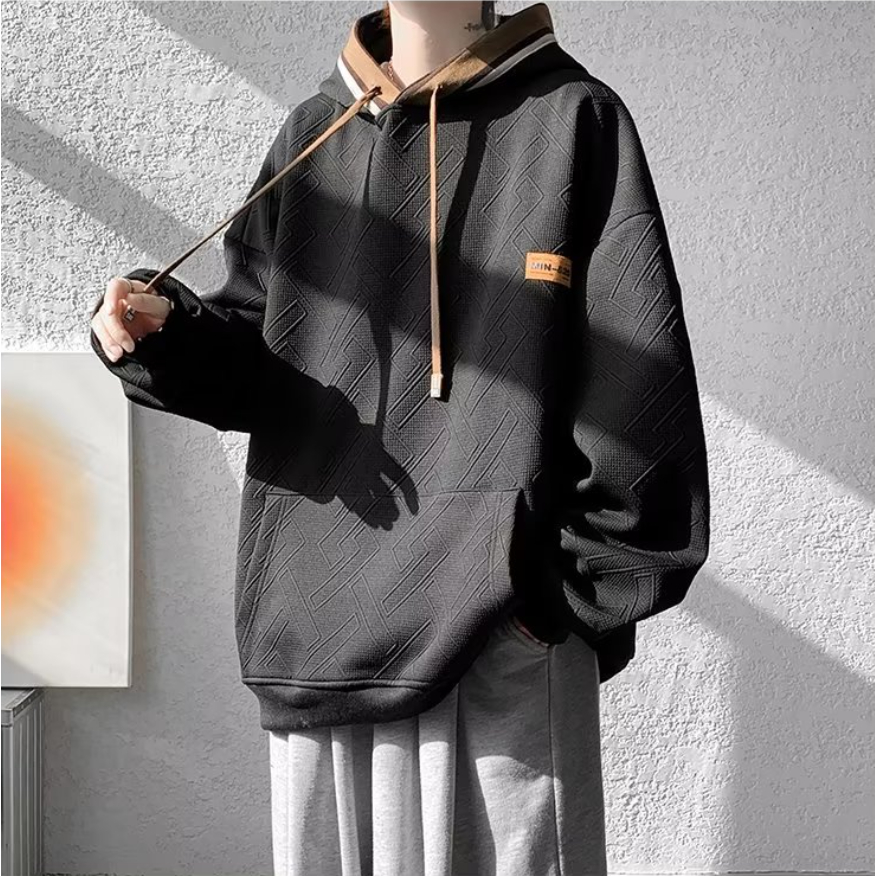 Áo hoodie Dáng Rộng Họa Tiết Kẻ Sọc Đơn Giản Phong Cách hip hop Mỹ Thời Trang Cho Nam Và Nữ