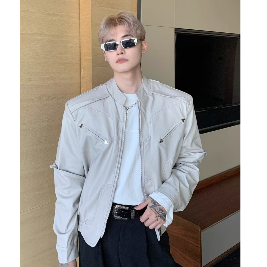 Áo Khoác Da Nam Cao Cấp Phong Cách Hàn Quốc Thời Trang Thu Xuân Dành Cho Nam Simple Fashion Áo Khoác Nam Đẹp Bomber Jackets Áo Dài Tay Nam