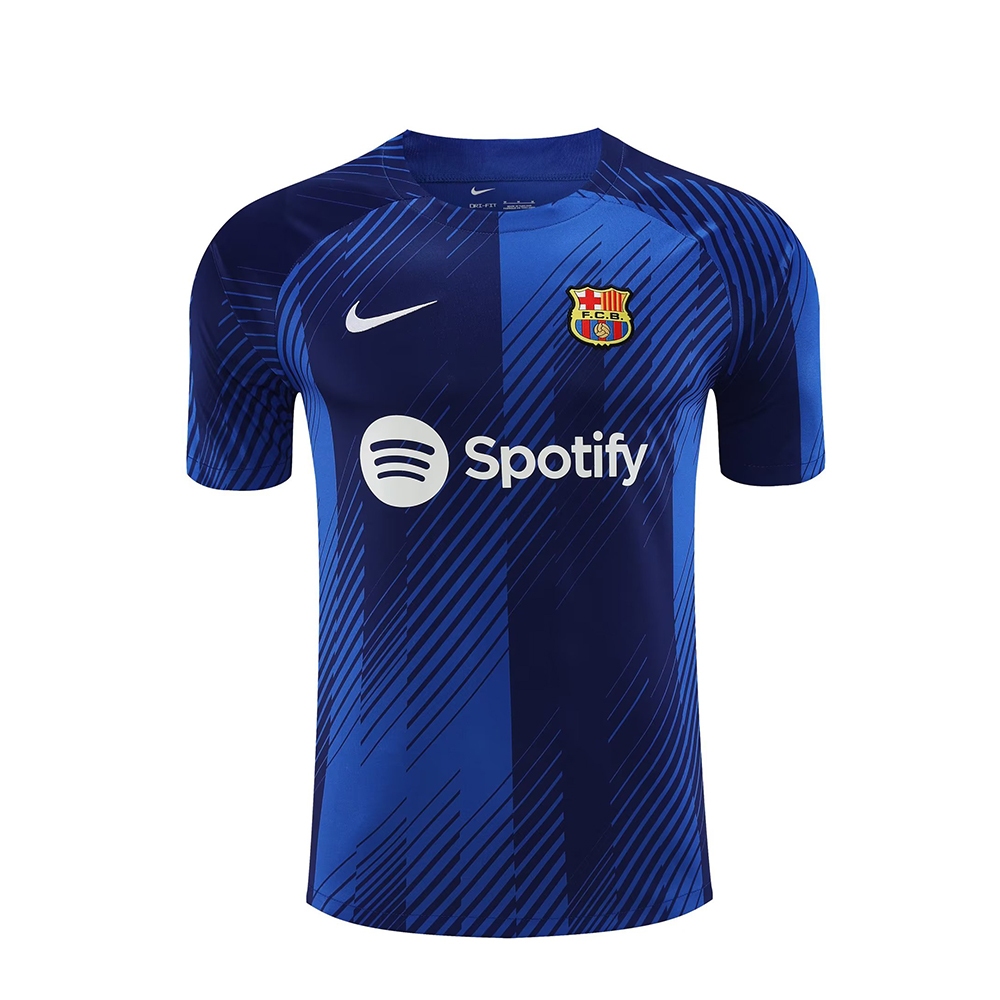 Bộ Quần Áo Bóng Đá Kẻ Sọc Xanh Dương Đội Tuyển barcelona Mùa Giải 2023-24 size s-2xl