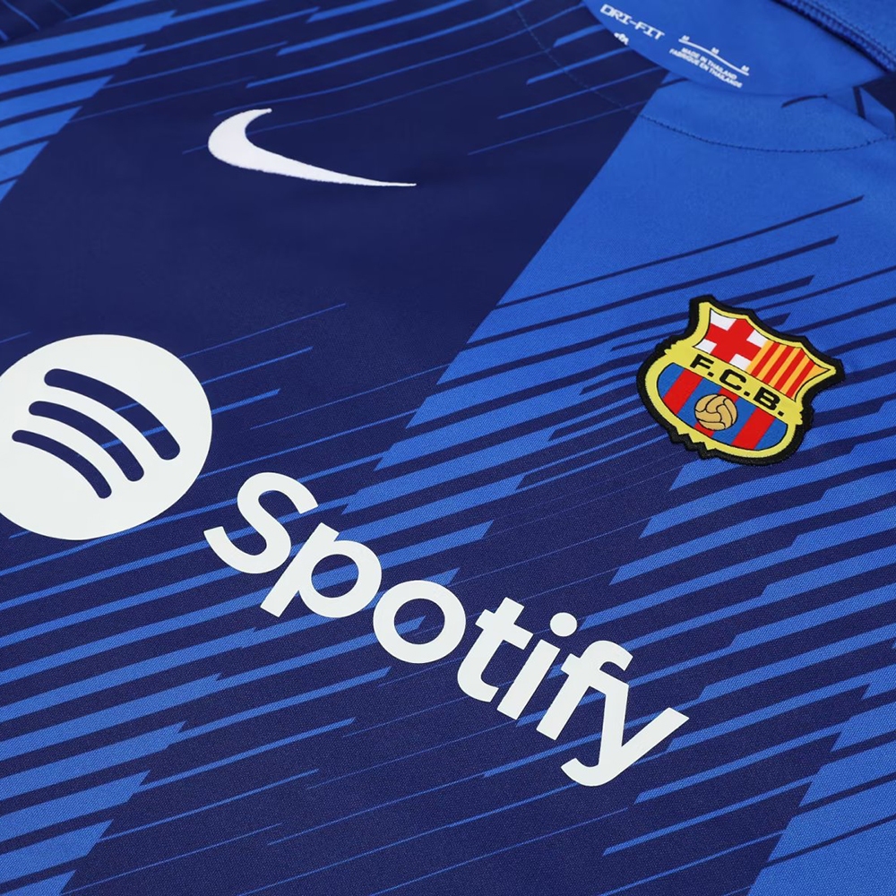Bộ Quần Áo Bóng Đá Kẻ Sọc Xanh Dương Đội Tuyển barcelona Mùa Giải 2023-24 size s-2xl