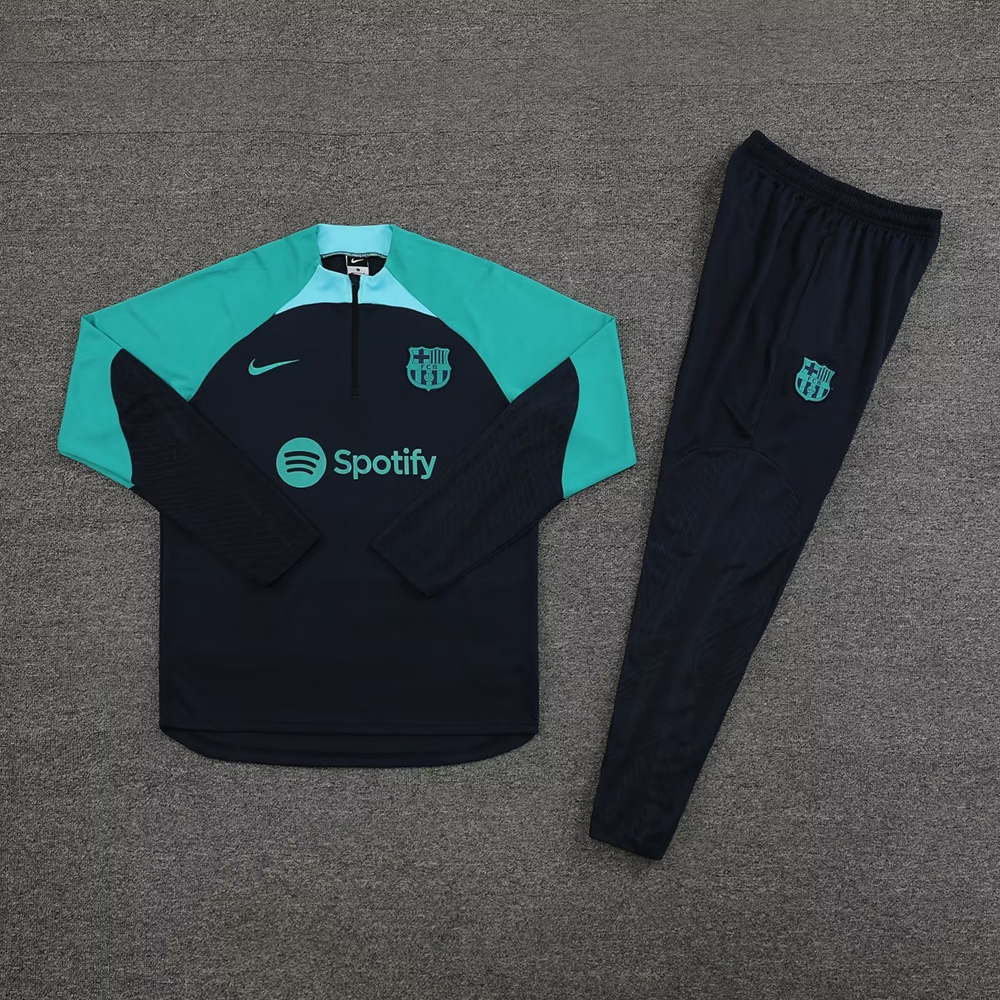 Bộ Quần Áo Bóng Đá Màu Xanh Đen Đội Tuyển barcelona Mùa Giải 2023-24 size s-2xl