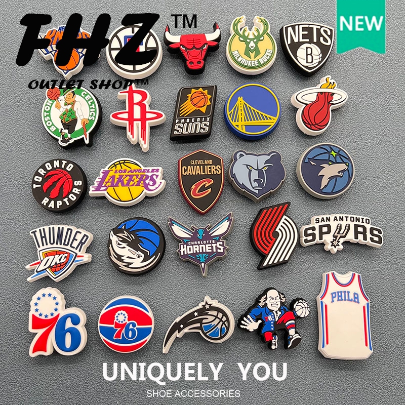 Nba Phụ Kiện Khóa Giày Dép crocs diy Hình Hoa Vui Nhộn