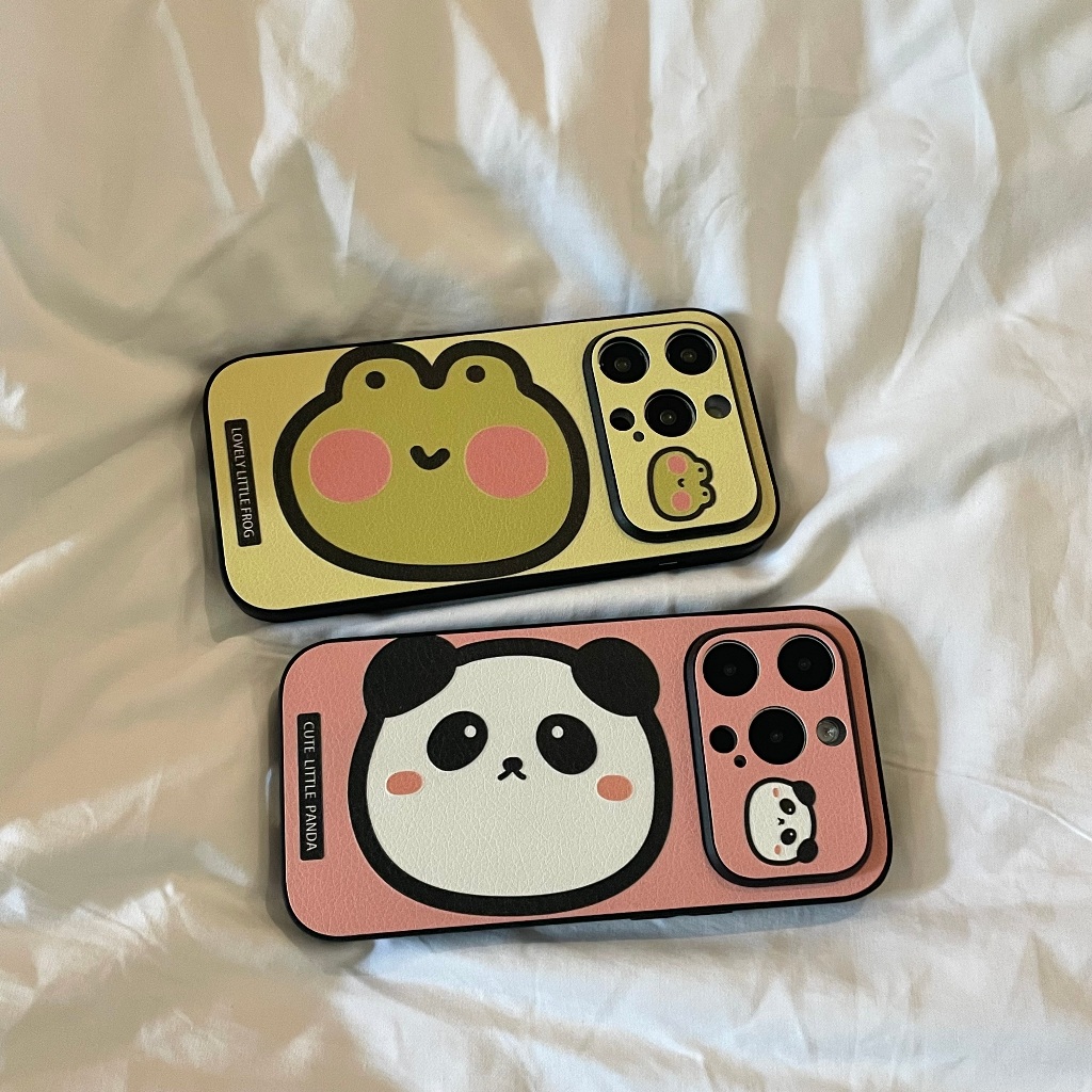Dễ Thương Ốp Lưng Hình Con Ếch Và Gấu Trúc Cho iphone 15promax / 15pro / 15 / 14promax / 14 / 13 / 12 / 11