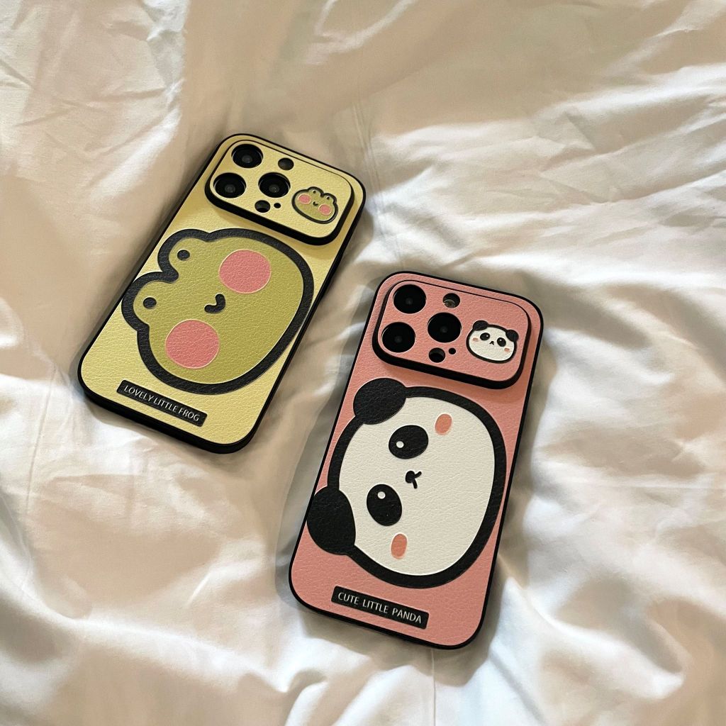 Dễ Thương Ốp Lưng Hình Con Ếch Và Gấu Trúc Cho iphone 15promax / 15pro / 15 / 14promax / 14 / 13 / 12 / 11