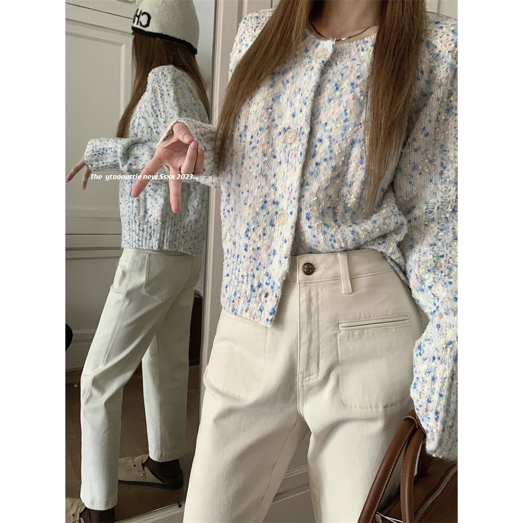 「MOTEL7」 Quần Jean Lửng Dáng Rộng Lưng Cao Thời Trang Mùa Thu