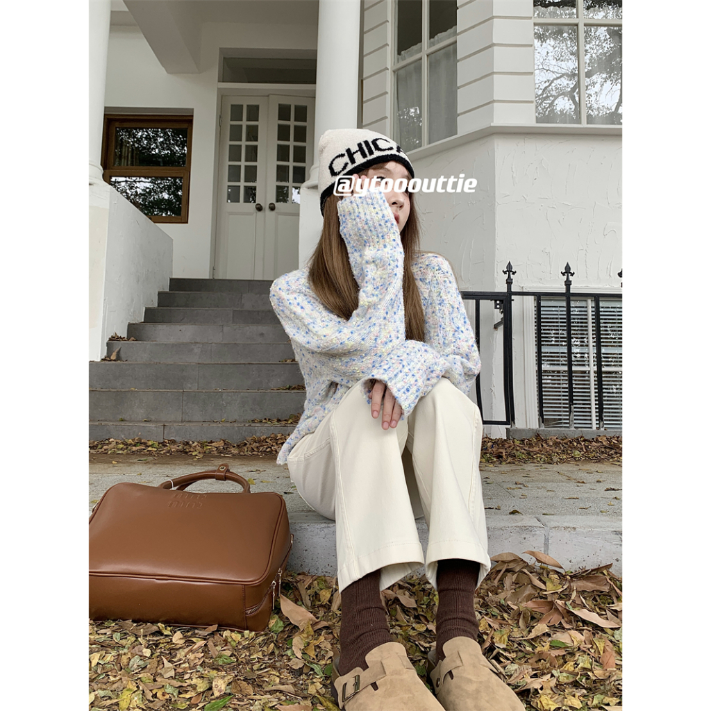 「MOTEL7」 Quần Jean Lửng Dáng Rộng Lưng Cao Thời Trang Mùa Thu