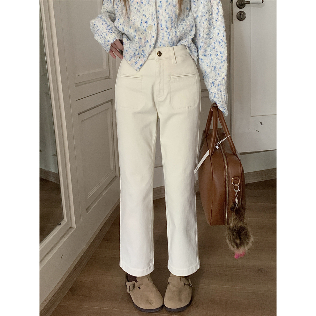 「MOTEL7」 Quần Jean Lửng Dáng Rộng Lưng Cao Thời Trang Mùa Thu