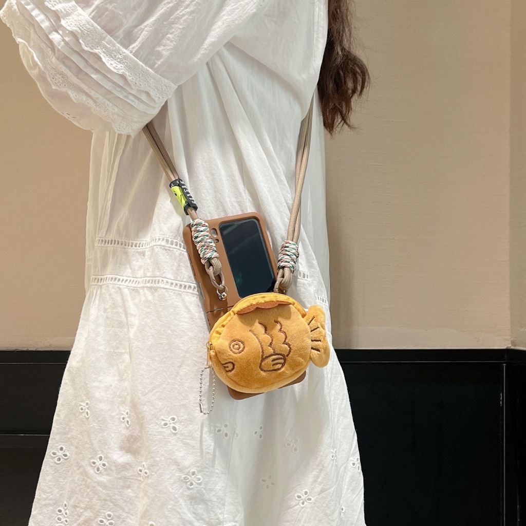 Ốp Điện Thoại Nắp Gập Chống Rơi Màu Trơn Có Vòng Tay & Dây Đeo Hoạt Hình Cho oppo find n3 / find n2