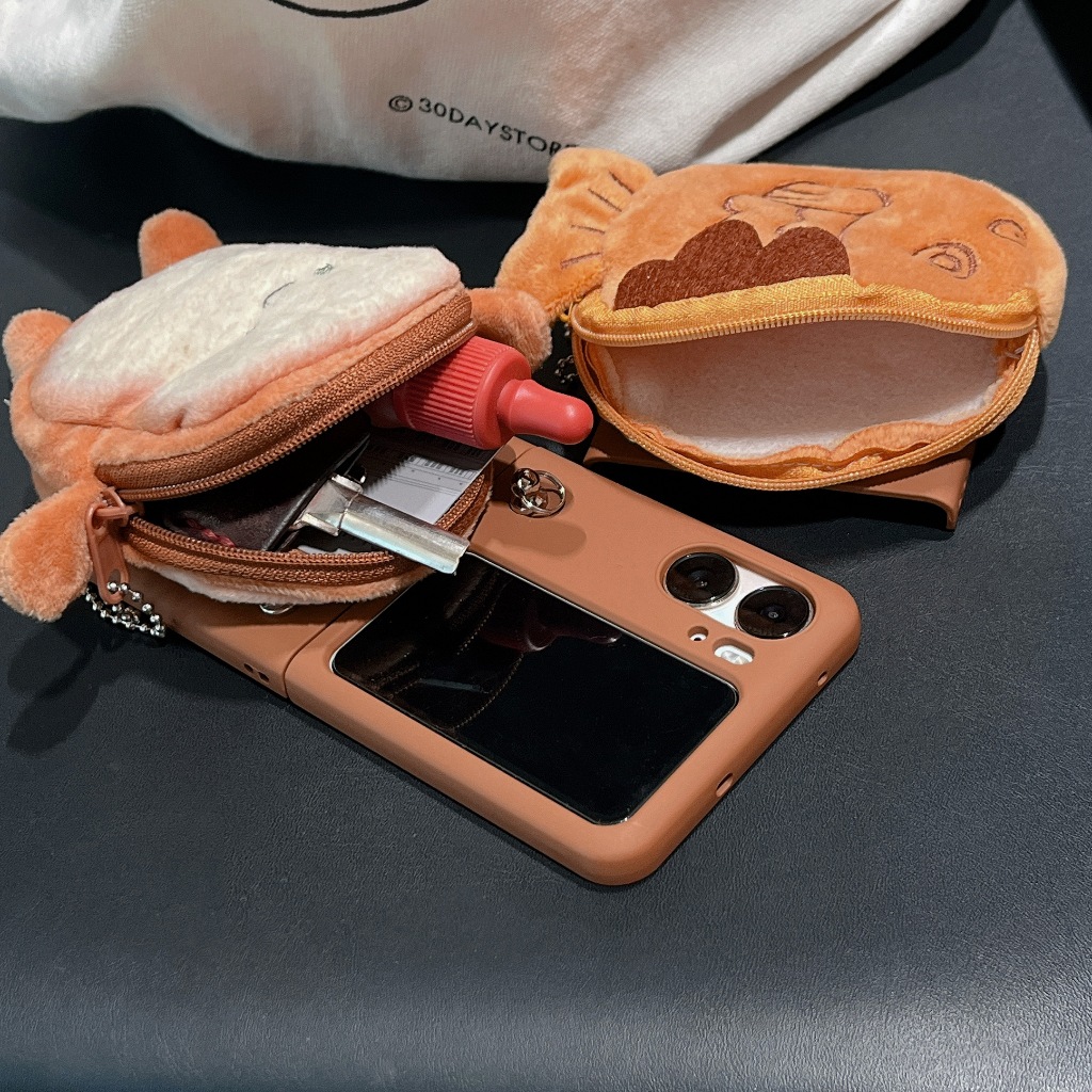 Ốp Điện Thoại Nắp Gập Chống Rơi Màu Trơn Có Vòng Tay & Dây Đeo Hoạt Hình Cho oppo find n3 / find n2