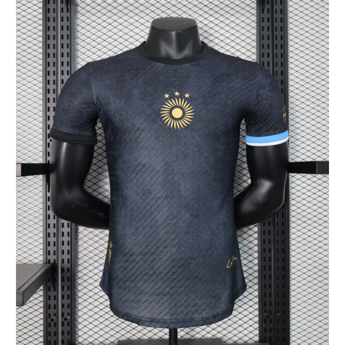 Áo Thun Thể Thao Đá Bóng Đội argentina Phiên Bản Đặc Biệt Màu Đen Cho Nam