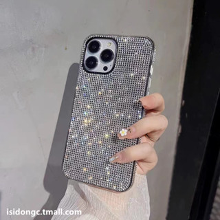 Phù Hợp Ốp Điện Thoại Mạ Bạc Đính Đá Lấp Lánh Cho iphone 15 pro max 14 13 12 11 pro max 14plus 15plus Thời Trang