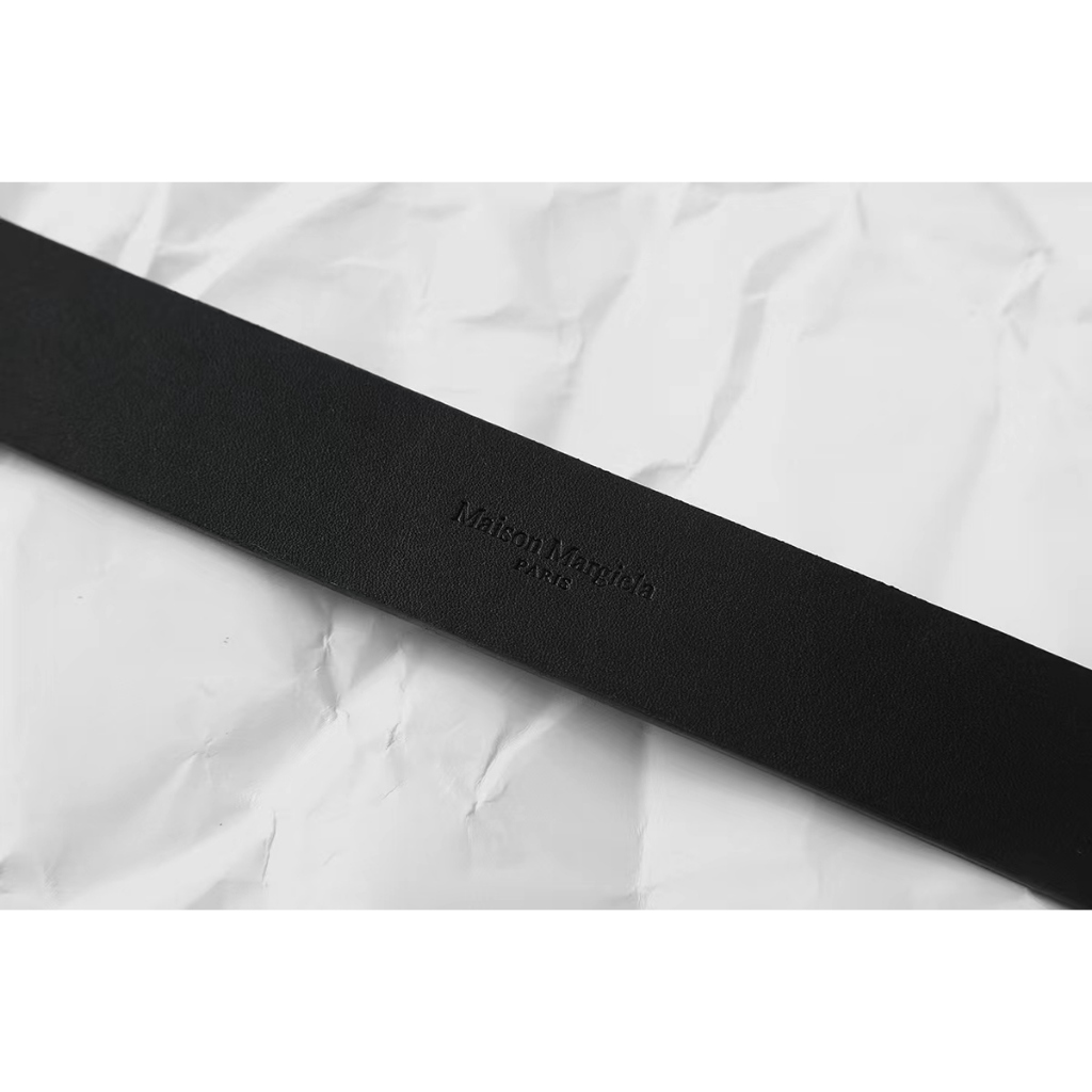 Thắt Lưng Da Bò Bốn Góc May Bằng Tay Phong Cách Đường Phố magela Màu Đen