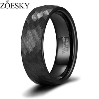  Zoesky 6mm Nam Vonfram Nhẫn Cưới Màu Đen Cưới Ban Nhạc Dành Cho Nữ Hai Tông Màu Bàn Chải Thoải Mái Phù Hợp Với Kích Thước 7-13 