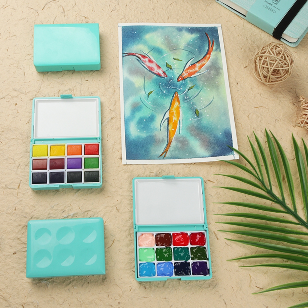 Seamiart Bảng Pha Màu Nước acrylic 12 / 24 girds Chuyên Dụng