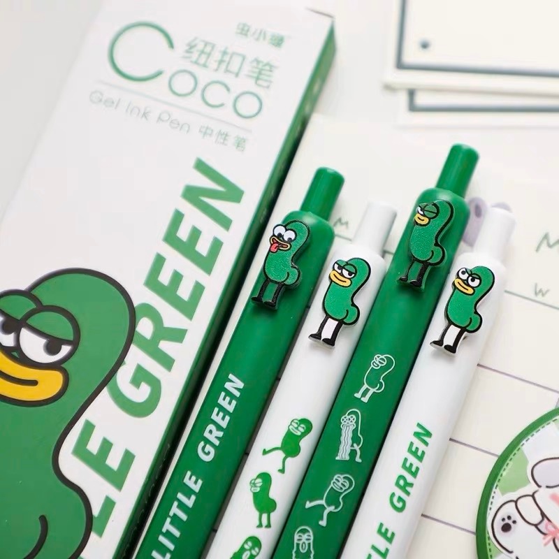 Bút thú cưng màu xanh lá cây dễ thương đồ dùng học sinh Văn phòng phẩm quà  phần thưởng văn phòng phẩm sáng tạo