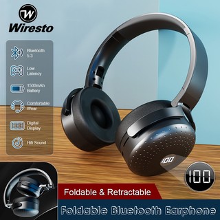 Tai Nghe Chụp Tai bluetooth Không Dây Âm Thanh hifi Có Màn Hình led Kỹ Thuật Số